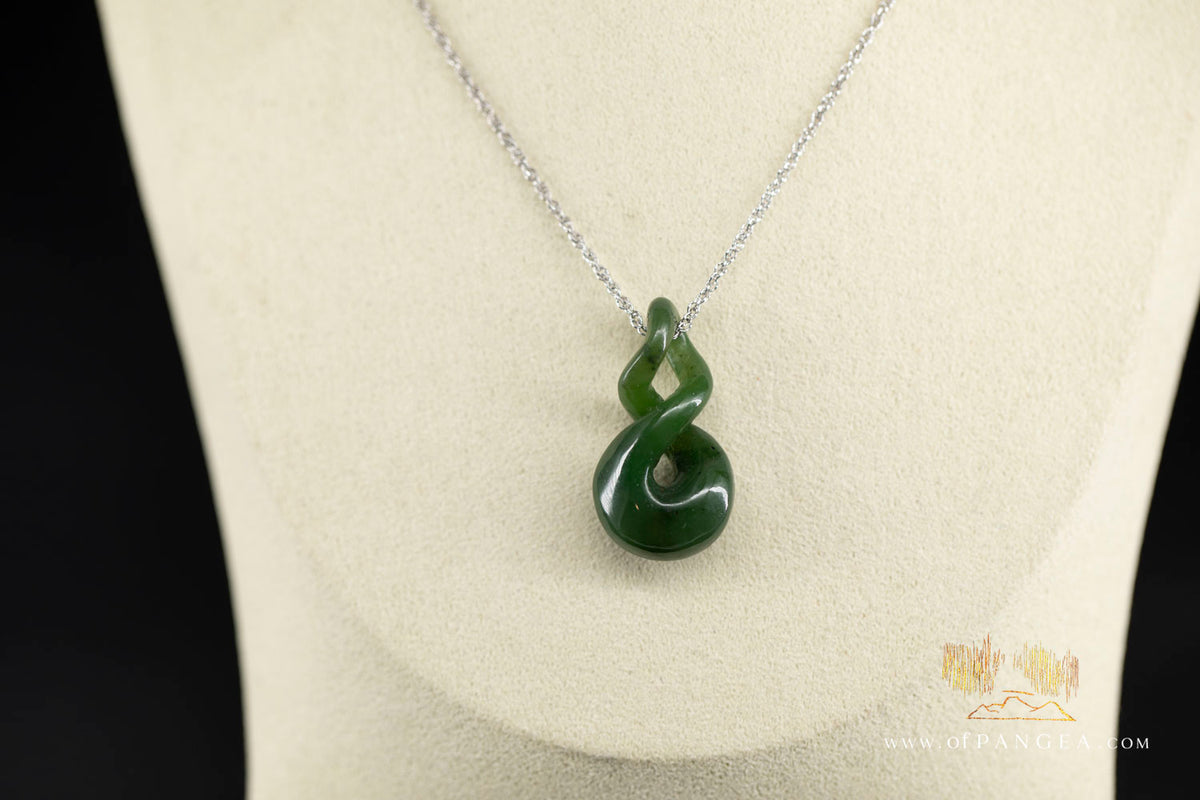 Pikorua Twist Necklace || British Columbian Nephrite Jade || JF1652
