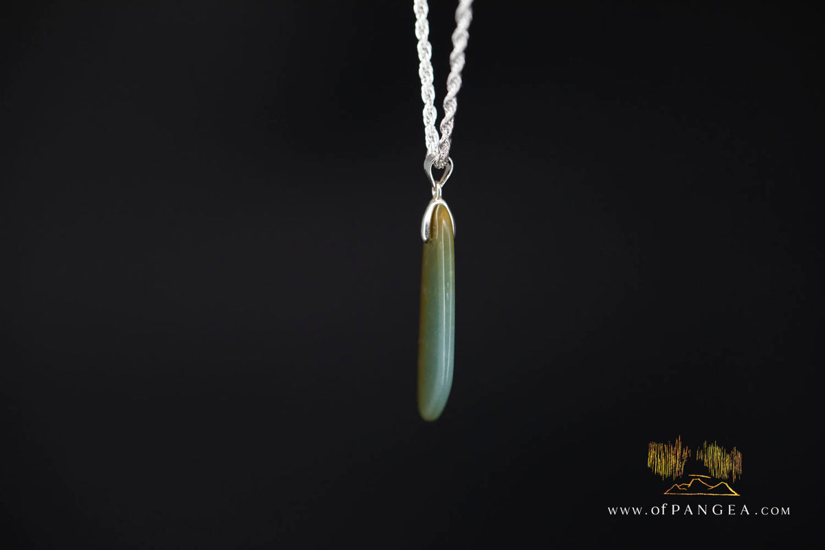 Guatemalan Princesa Jadeite Necklace - Italian sterling silver Necklace || JF1798