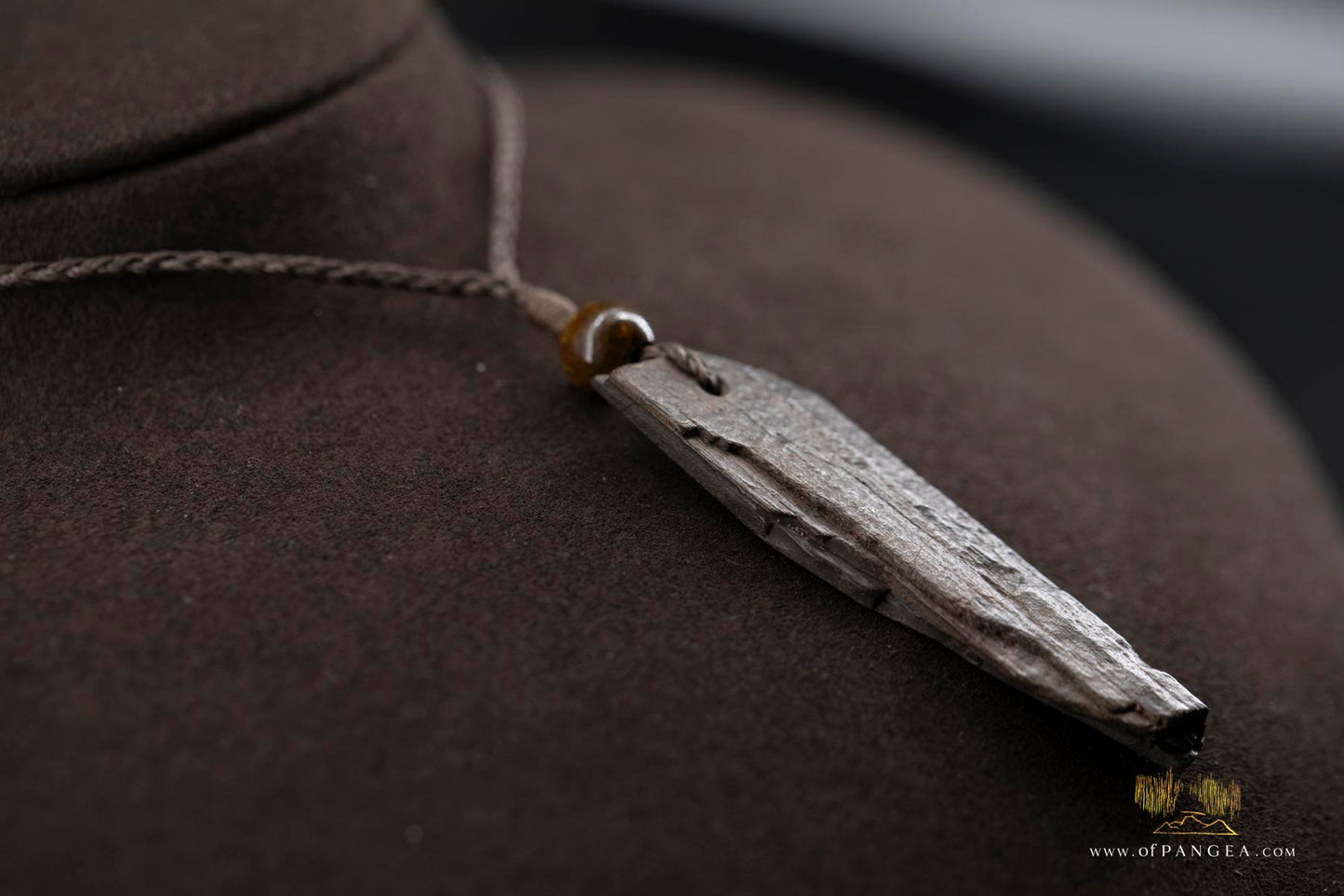 Woolly Mammoth Tusk Pendant - Tiger's Eye Beads - Necklace || JF184