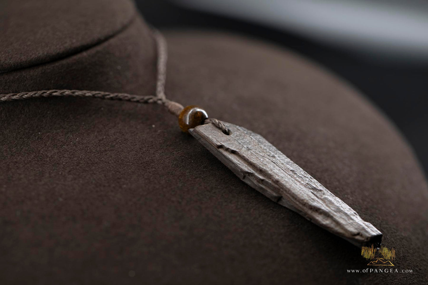 Woolly Mammoth Tusk Pendant - Tiger's Eye Beads - Necklace || JF184