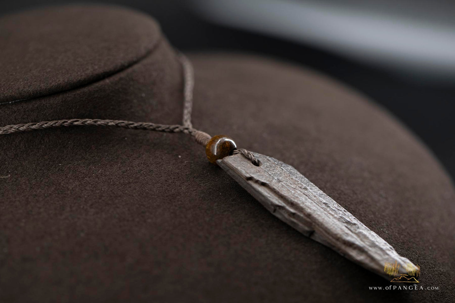 Woolly Mammoth Tusk Pendant - Tiger's Eye Beads - Necklace || JF184