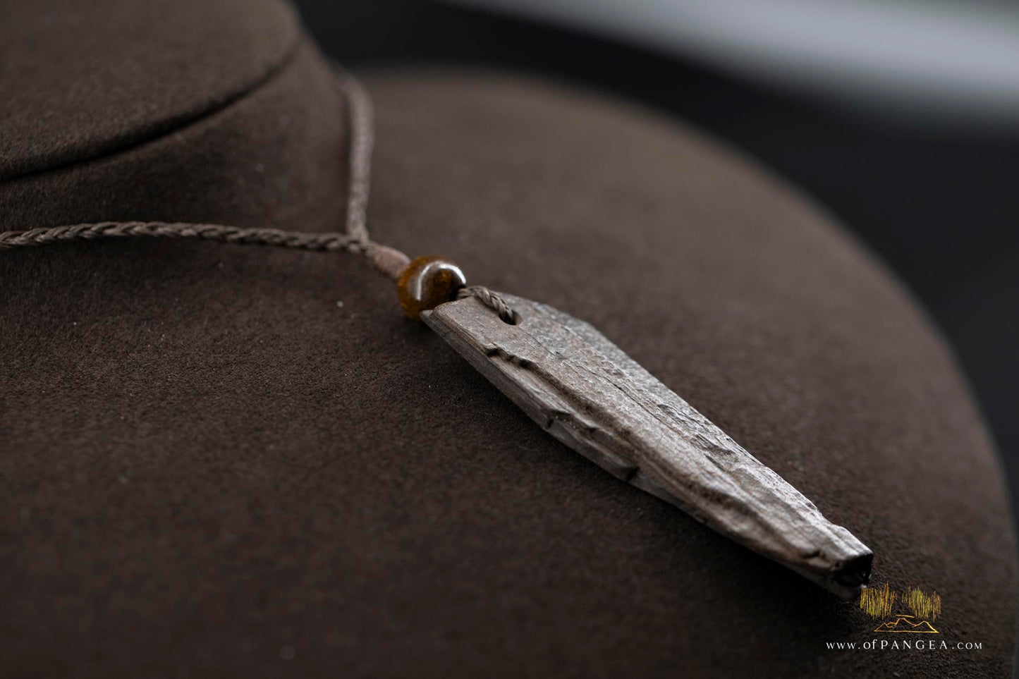 Woolly Mammoth Tusk Pendant - Tiger's Eye Beads - Necklace || JF184