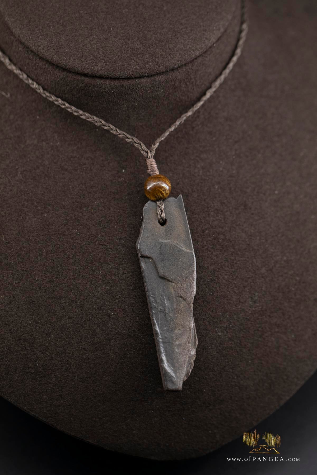 Woolly Mammoth Tusk Pendant - Tiger's Eye Beads - Necklace || JF184