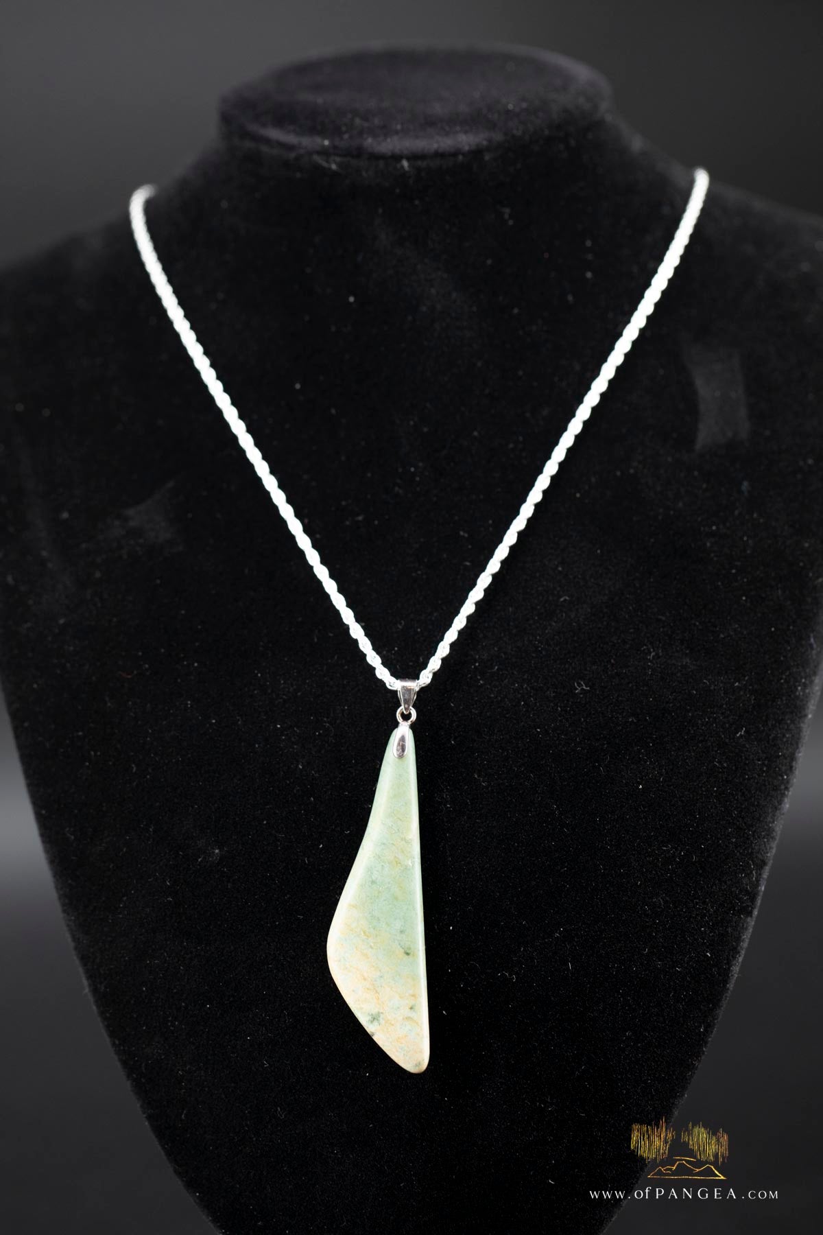 Drop necklace - Putiputi Pounamu Nephrite Jade - New Zealand - Italian sterling silver rope chain || JF187