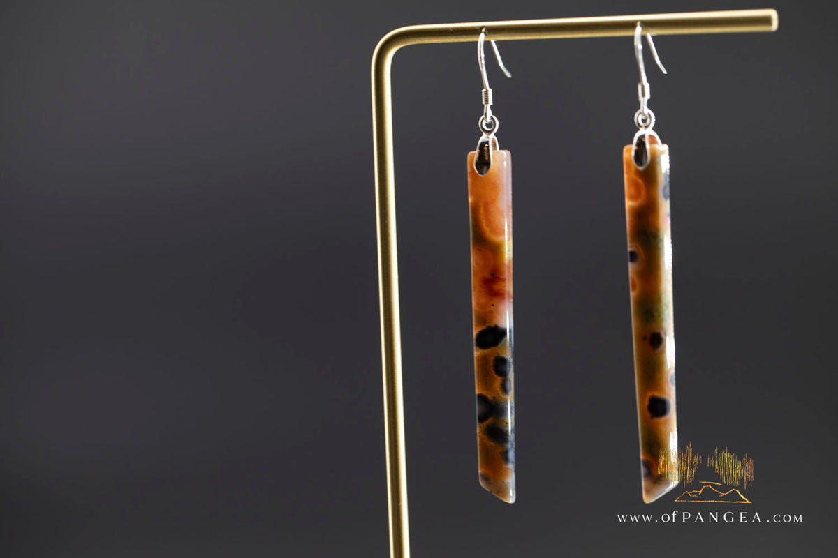 Ocean Jasper Pillar earrings - Sterling Silver || JF1901