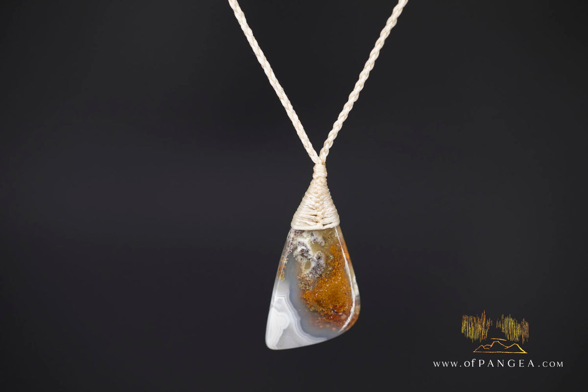 Moss Agate Pendant - Necklace || JF1953