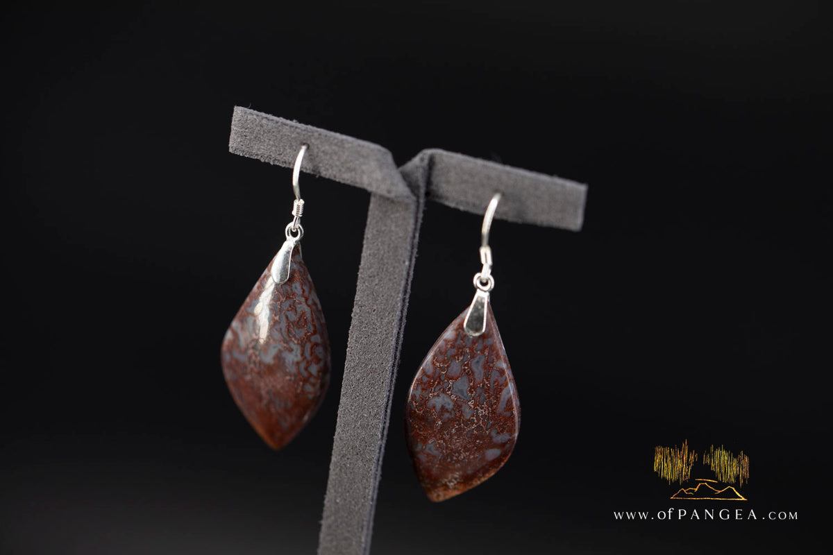 Dinosaur Gembone earrings - 0.925 sterling silver || JF2020