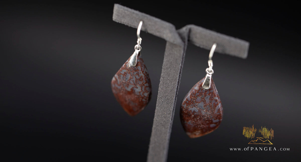 Dinosaur Gembone earrings - 0.925 sterling silver || JF2020