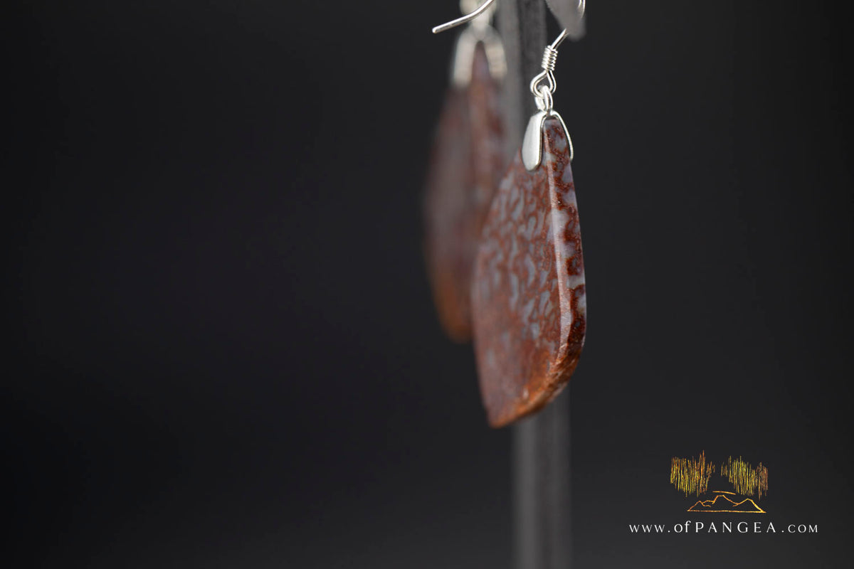 Dinosaur Gembone earrings - 0.925 sterling silver || JF2020