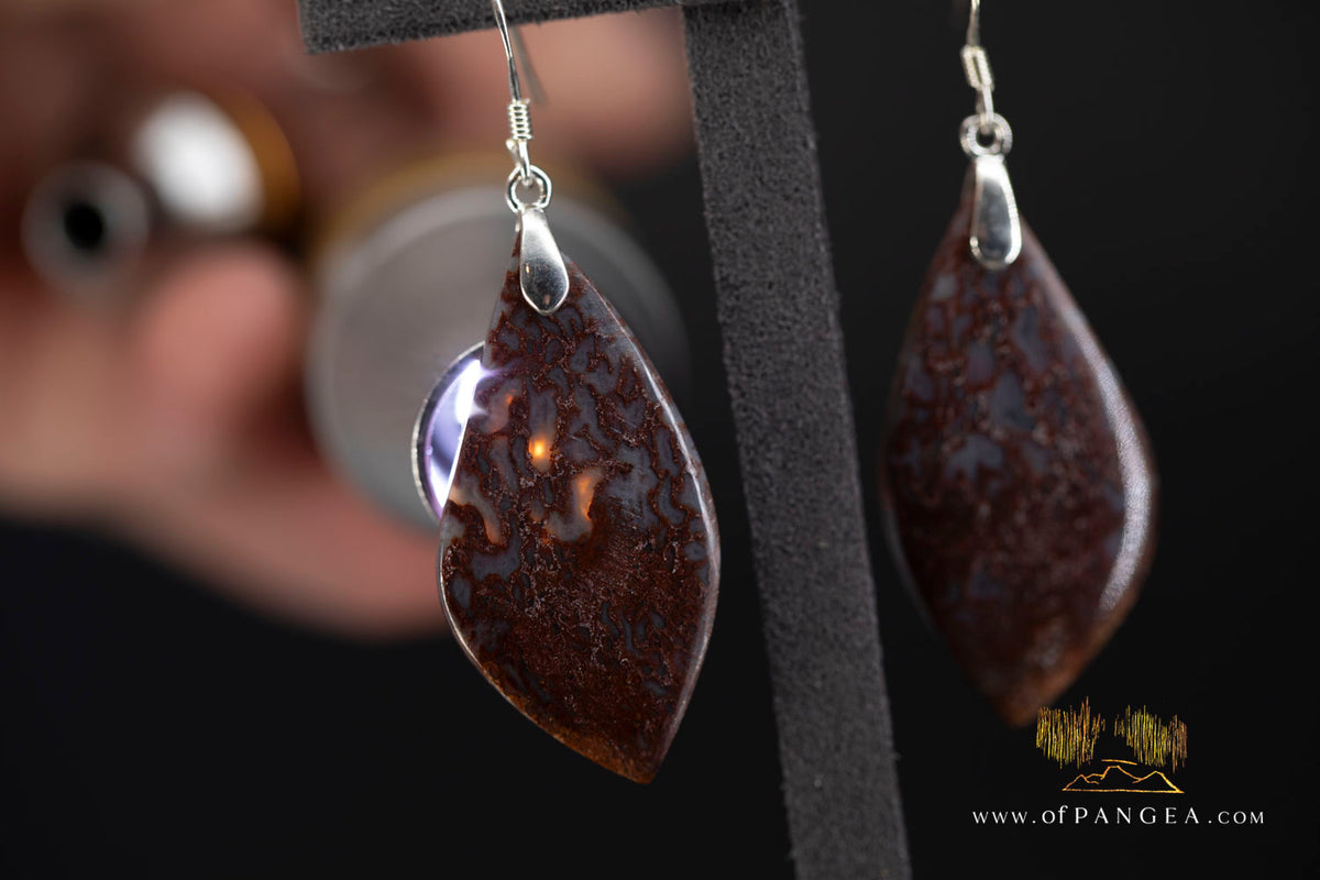 Dinosaur Gembone earrings - 0.925 sterling silver || JF2020