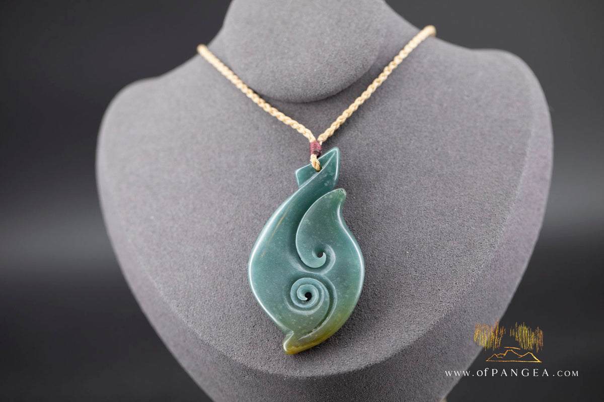 Hei Matau Hook - Guatemalan Princesa Olmec Jadeite Necklace || JF2024