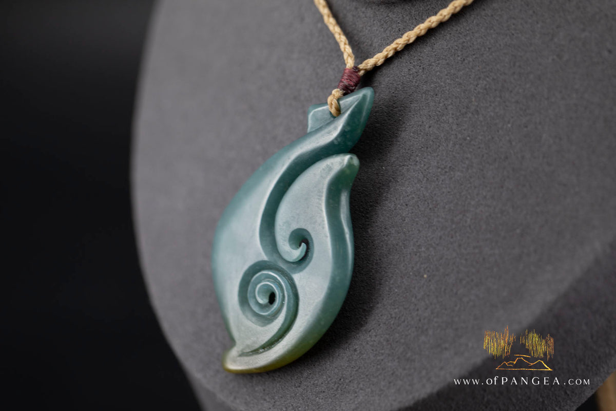 Hei Matau Hook - Guatemalan Princesa Olmec Jadeite Necklace || JF2024