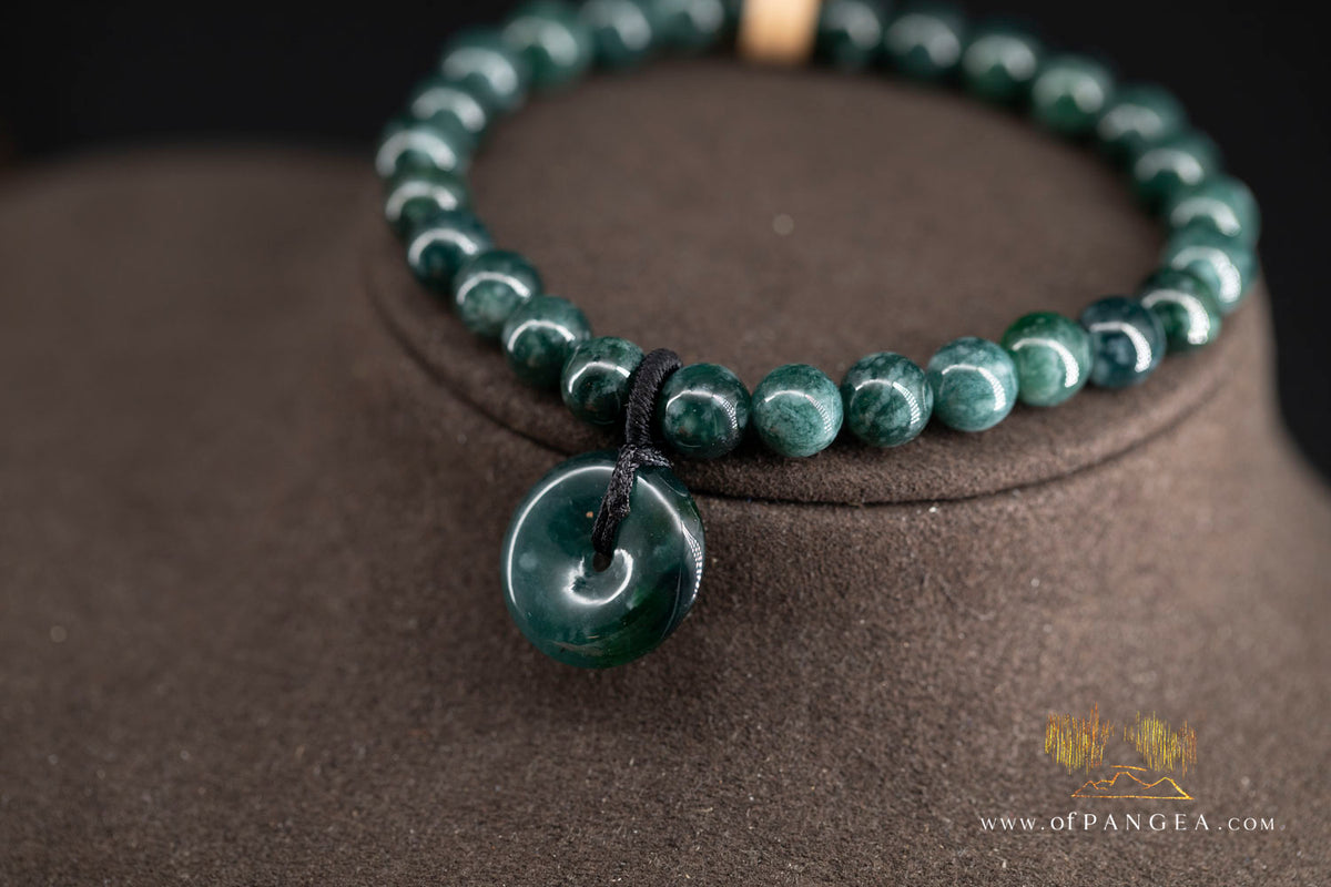 Guatemalan Jadeite Bead and Pi Bracelet || JF2052
