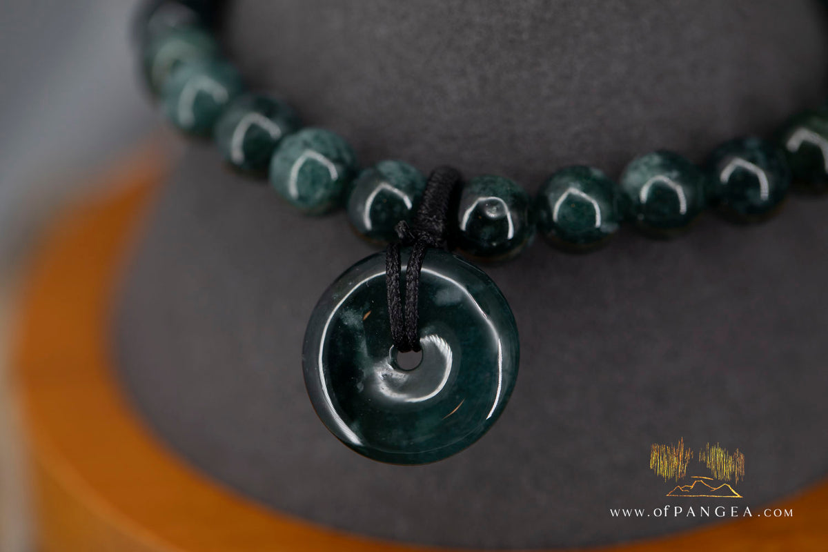 Guatemalan Jadeite Bead and Pi Bracelet || JF2052