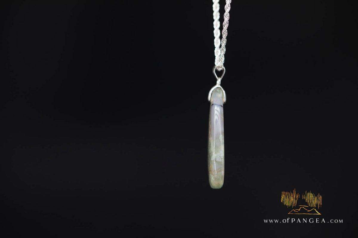 Moss Agate Pendant - Necklace || JF2060