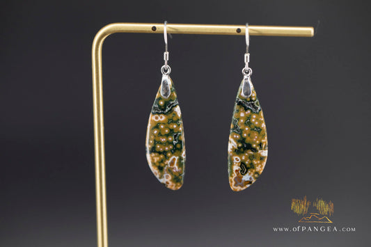 Ocean Jasper Drop earrings - Sterling Silver || JF2077