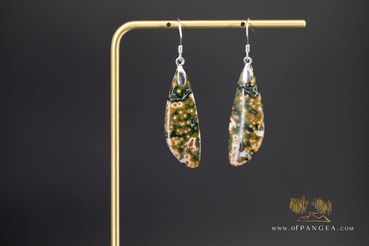 Ocean Jasper Drop earrings - Sterling Silver || JF2077