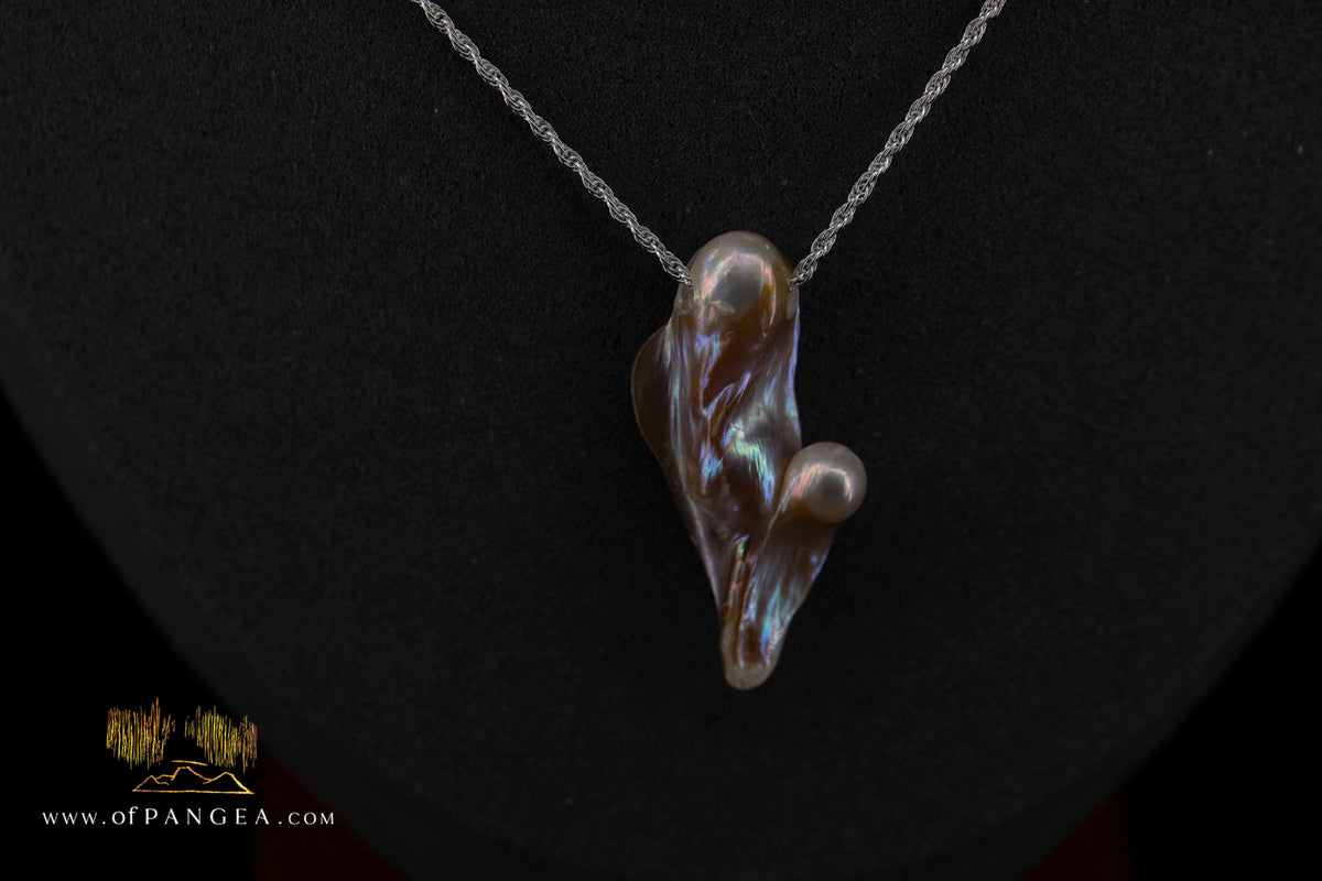 Blister Pearl Pendant and Necklace - Italian Sterling Silver rope chain || JF2118