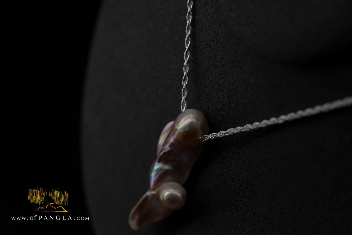 Blister Pearl Pendant and Necklace - Italian Sterling Silver rope chain || JF2118