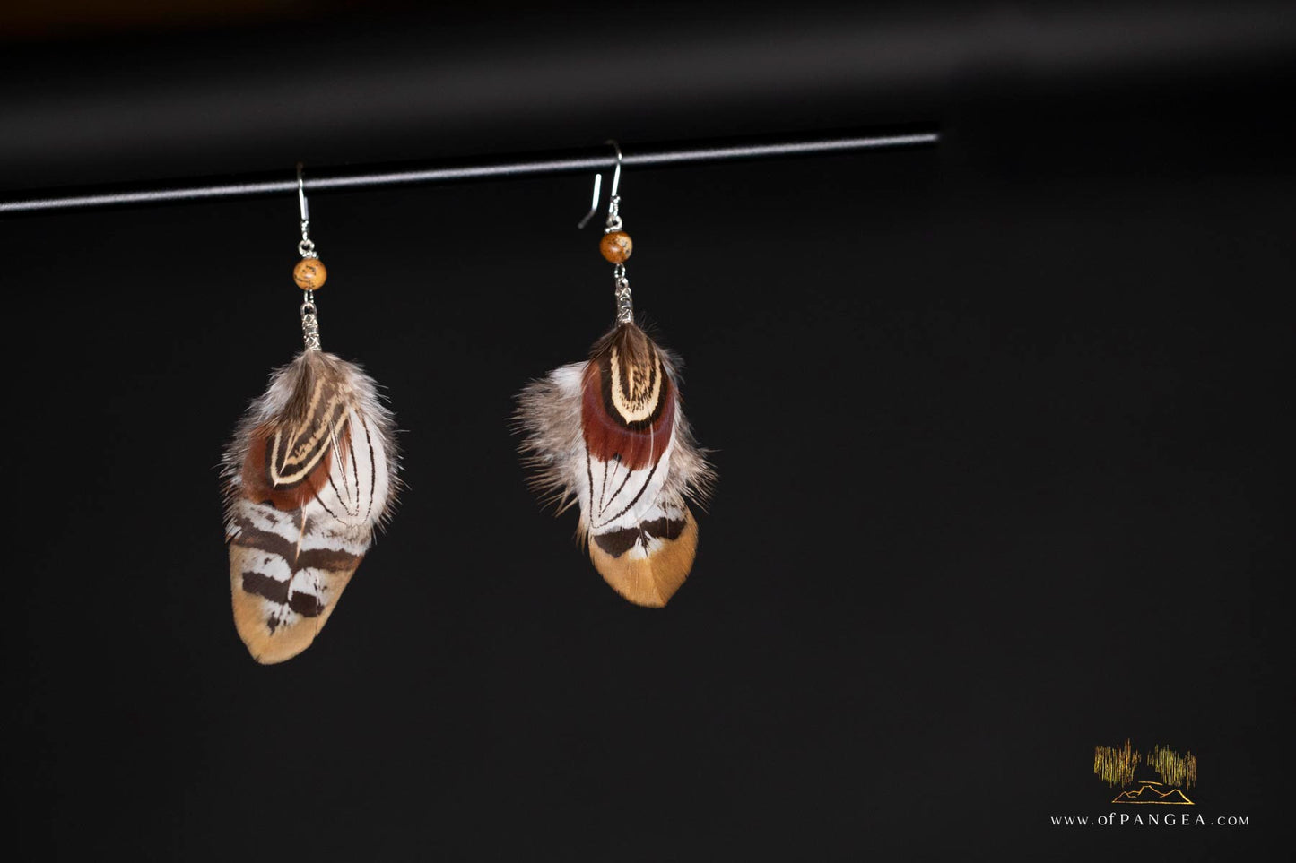 Three Pheasant Earrings – Journal Jasper - Sterling Silver || JF319