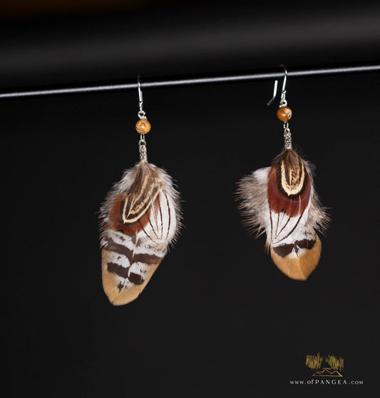 Three Pheasant Earrings – Journal Jasper - Sterling Silver || JF319