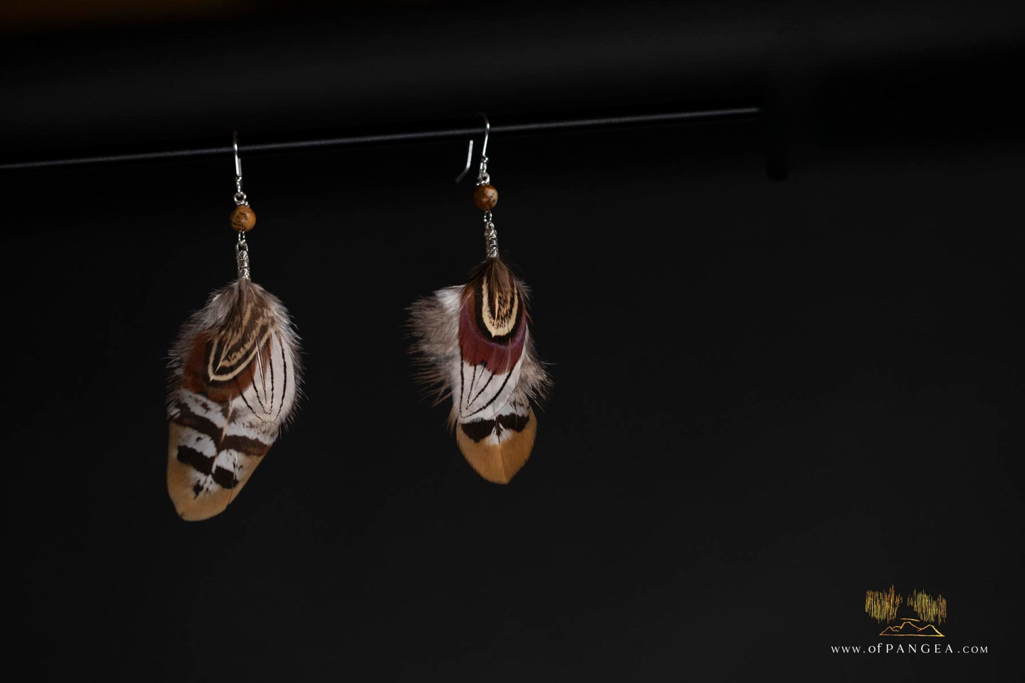 Three Pheasant Earrings – Journal Jasper - Sterling Silver || JF319