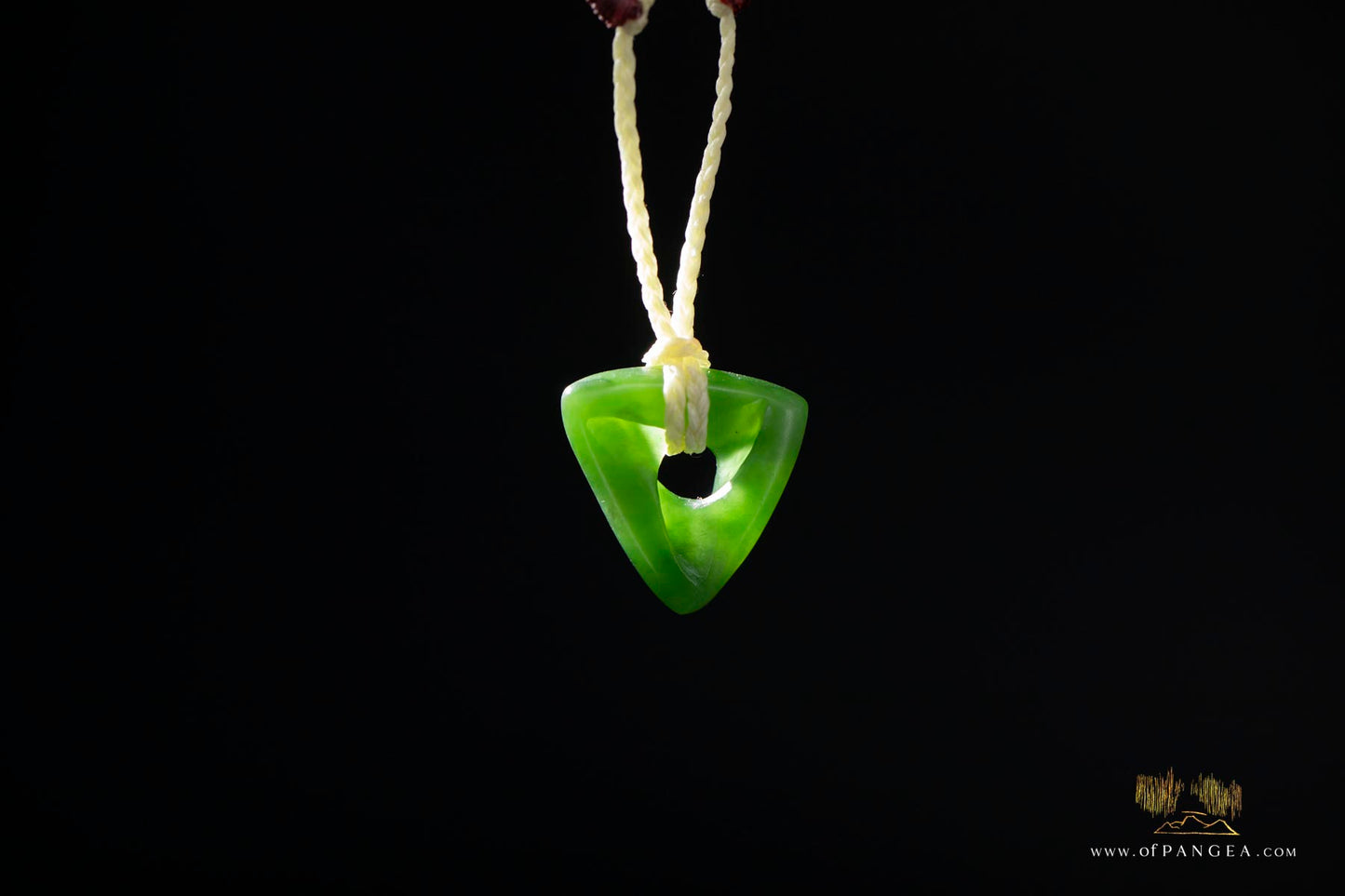 Möbius Strip pendant carved from kahurangi pounamu - nephrite jade - white cord necklace || JF503