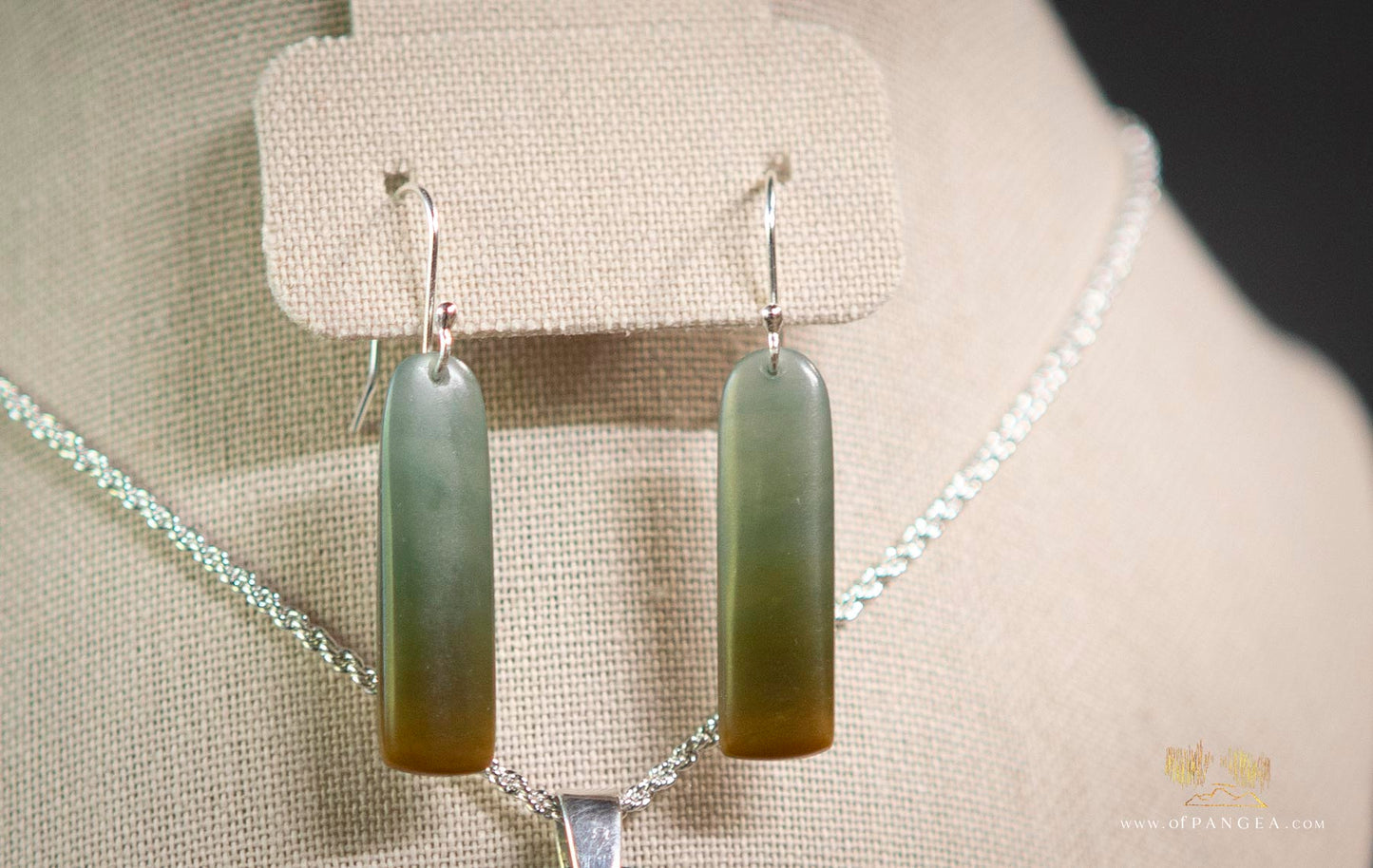 Guatemalan Princesa Jadeite drop earrings - sterling silver