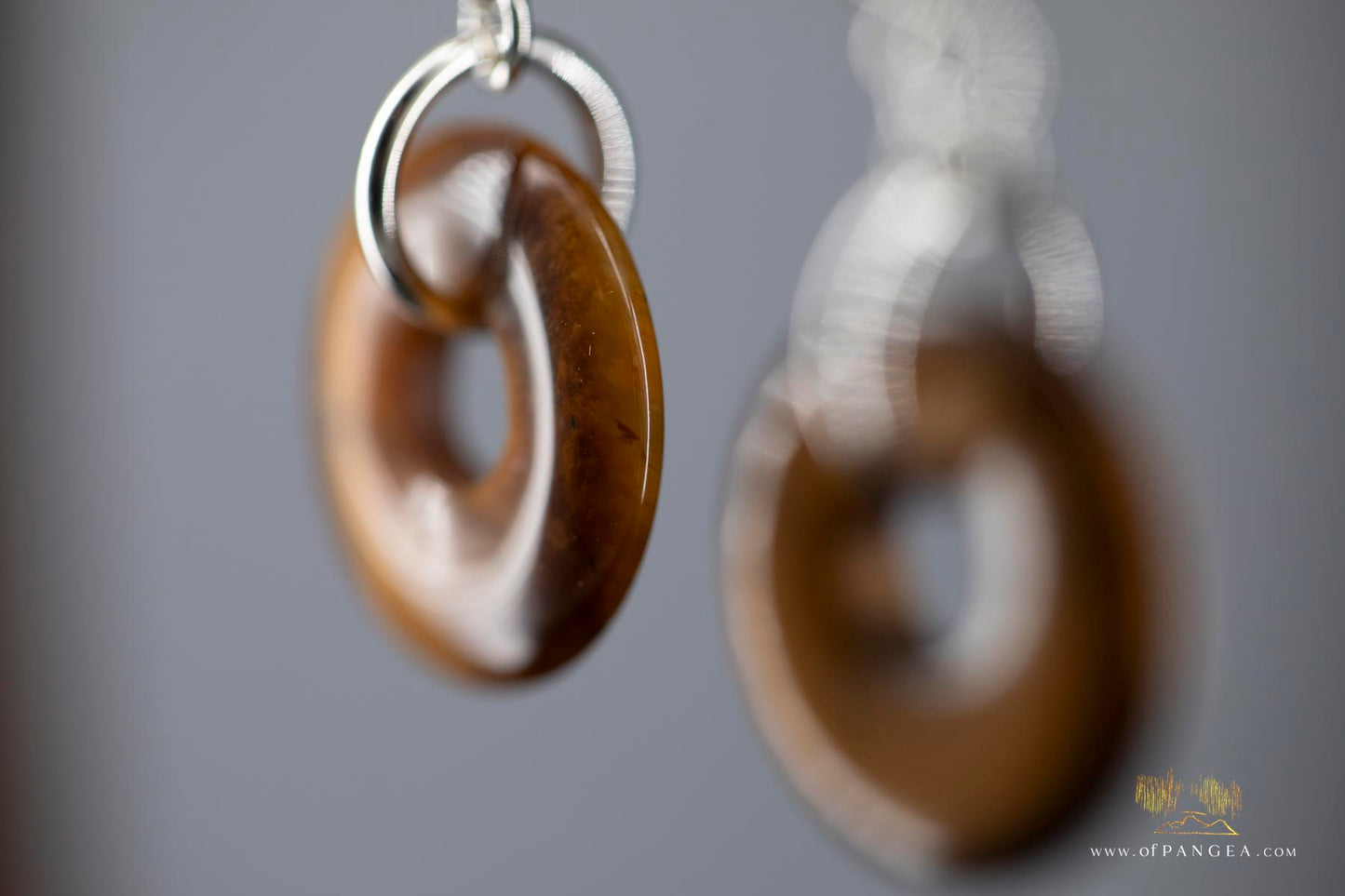 Tiger's Eye loop Earrings - sterling silver || JF654