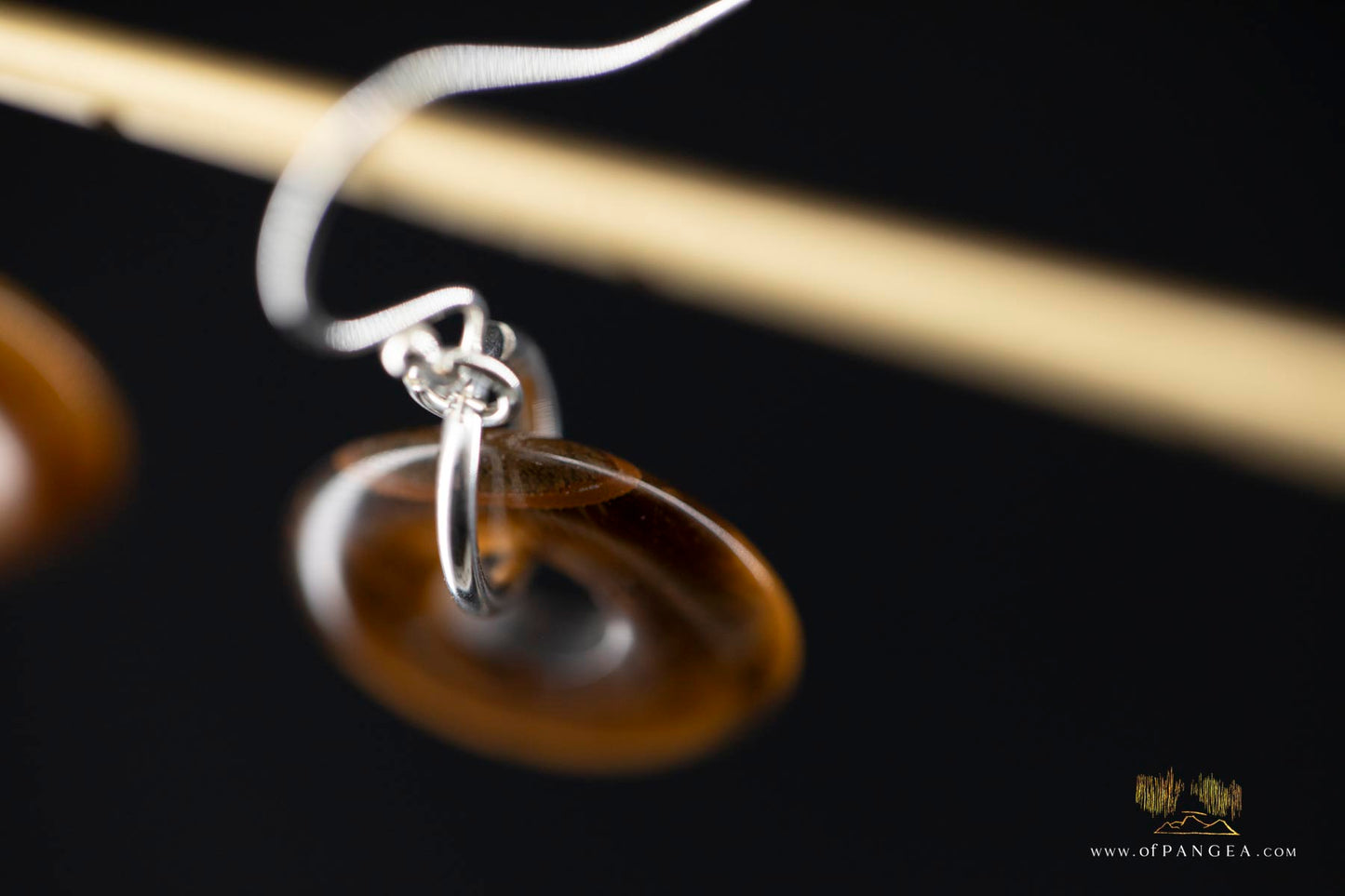 Tiger's Eye loop Earrings - sterling silver || JF654