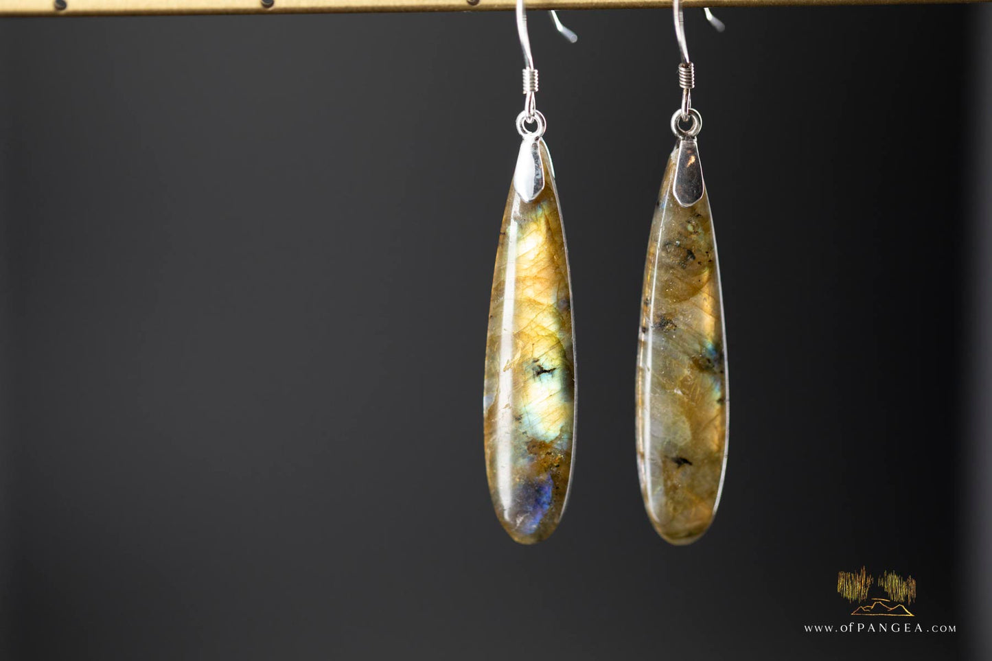 Labradorite AAA Flash teardrop earrings - Sterling Silver || JF657
