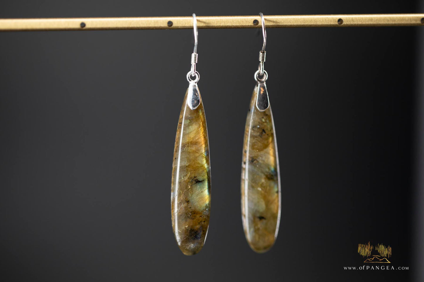 Labradorite AAA Flash teardrop earrings - Sterling Silver || JF657