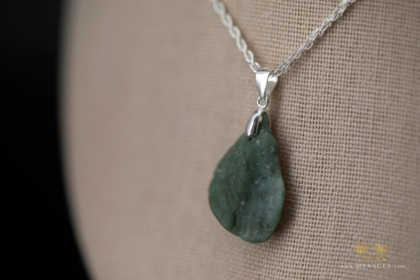 Big Sur Jade Pebble Necklace and Earring Set - Italian Sterling Silver || JF659