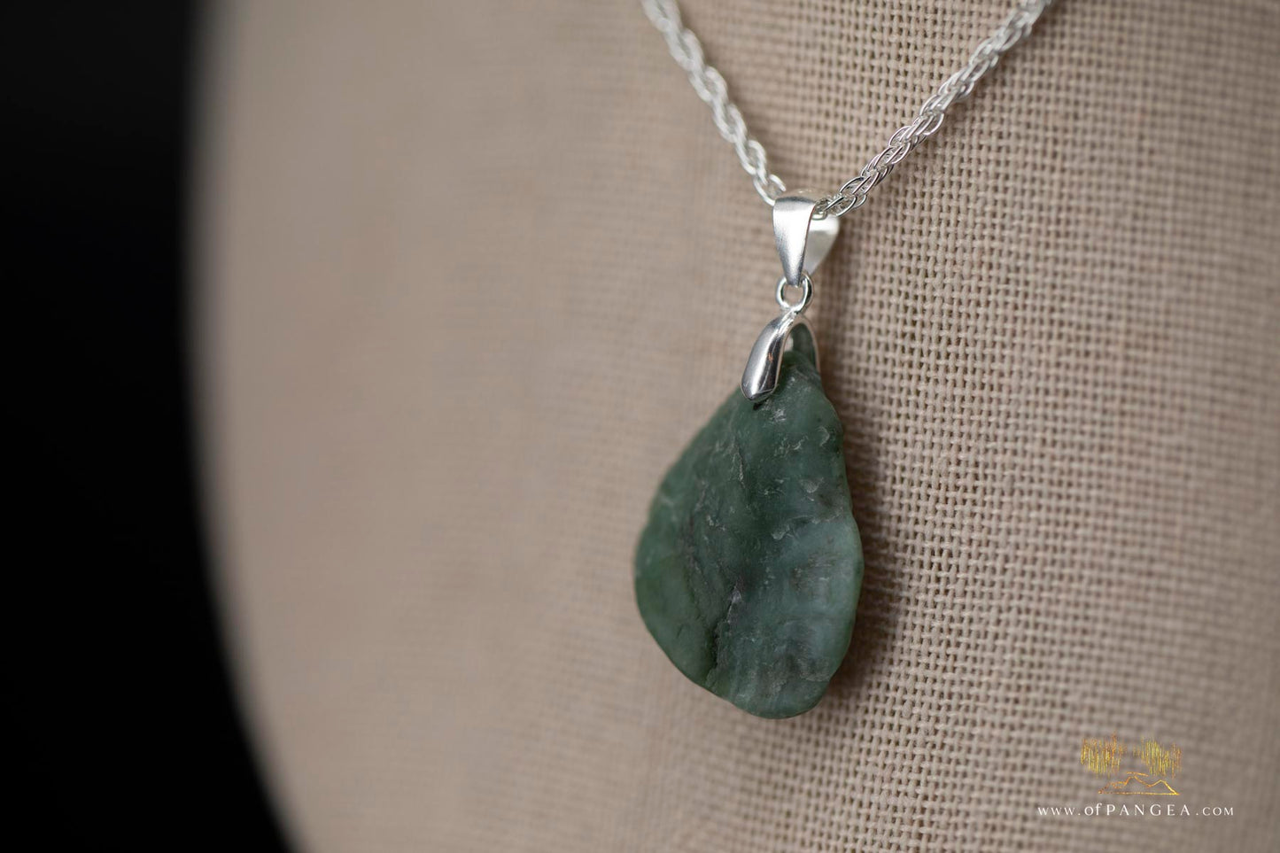 Big Sur Jade Pebble Necklace and Earring Set - Italian Sterling Silver || JF659