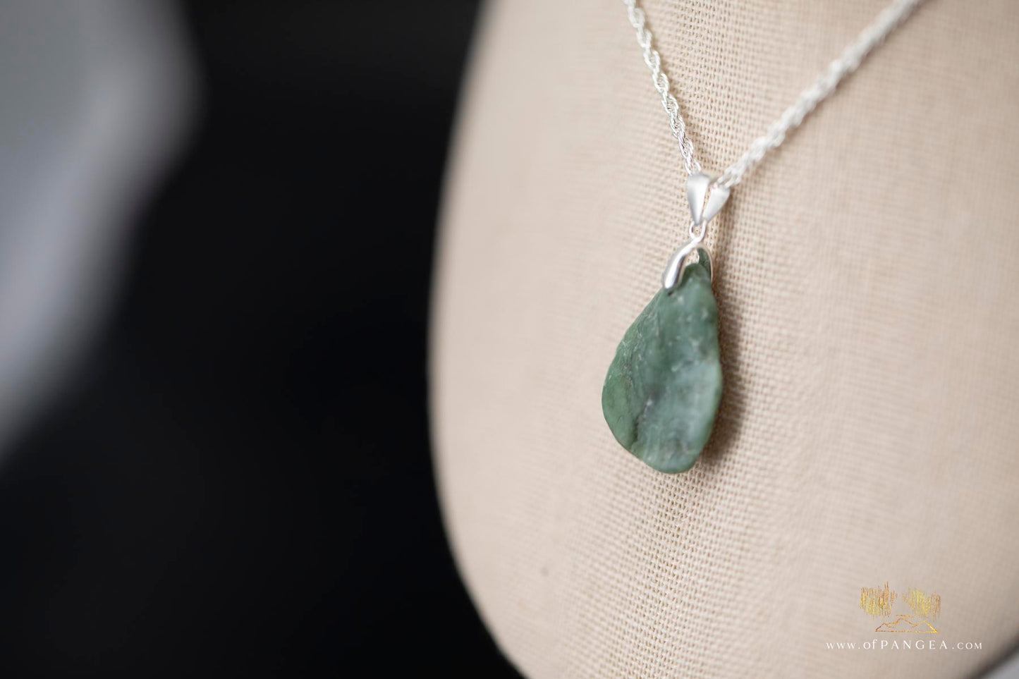 Big Sur Jade Pebble Necklace and Earring Set - Italian Sterling Silver || JF659