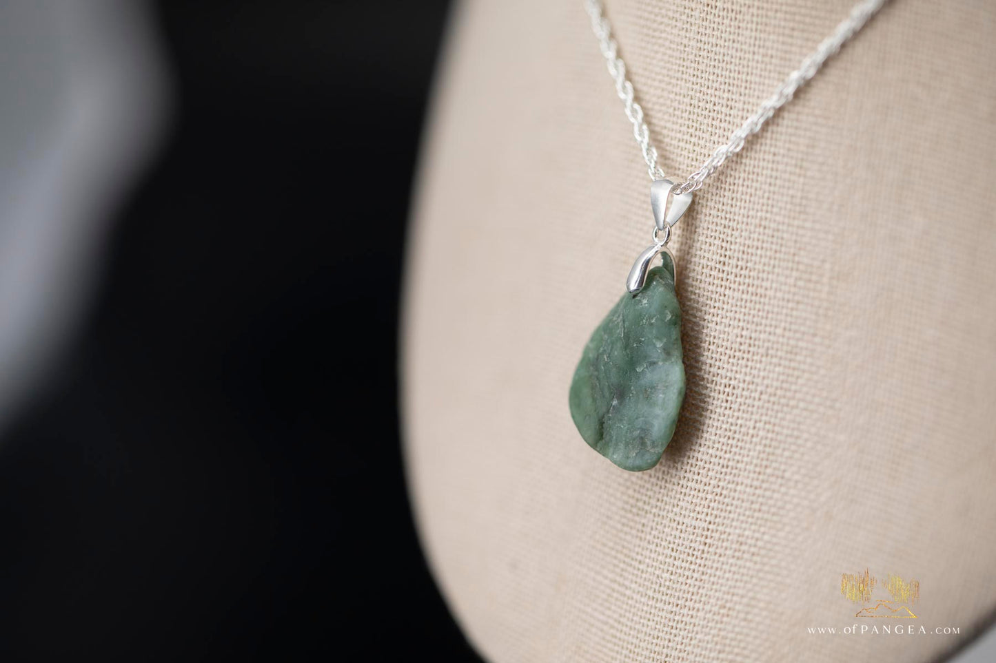 Big Sur Jade Pebble Necklace and Earring Set - Italian Sterling Silver || JF659