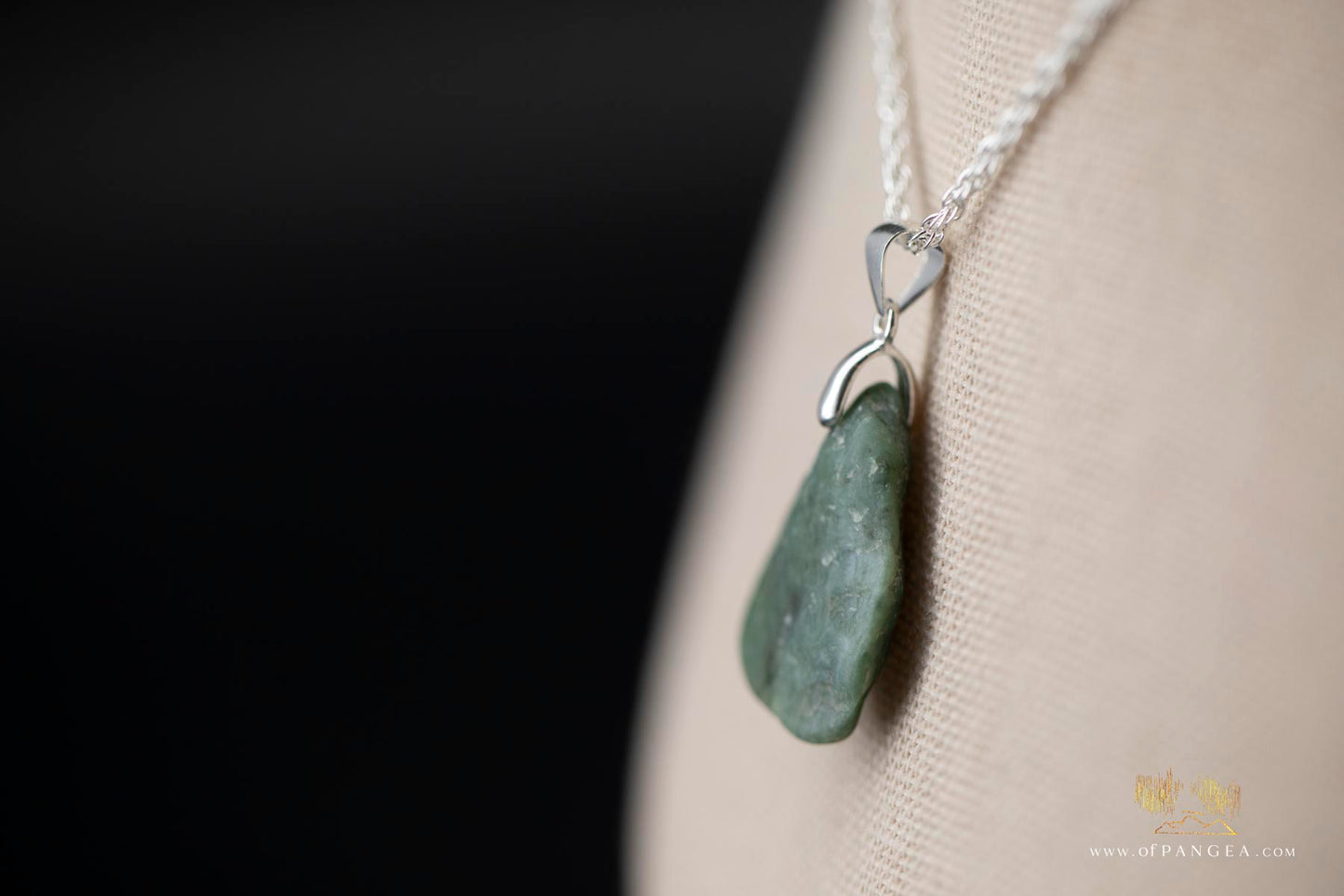 Big Sur Jade Pebble Necklace and Earring Set - Italian Sterling Silver || JF659