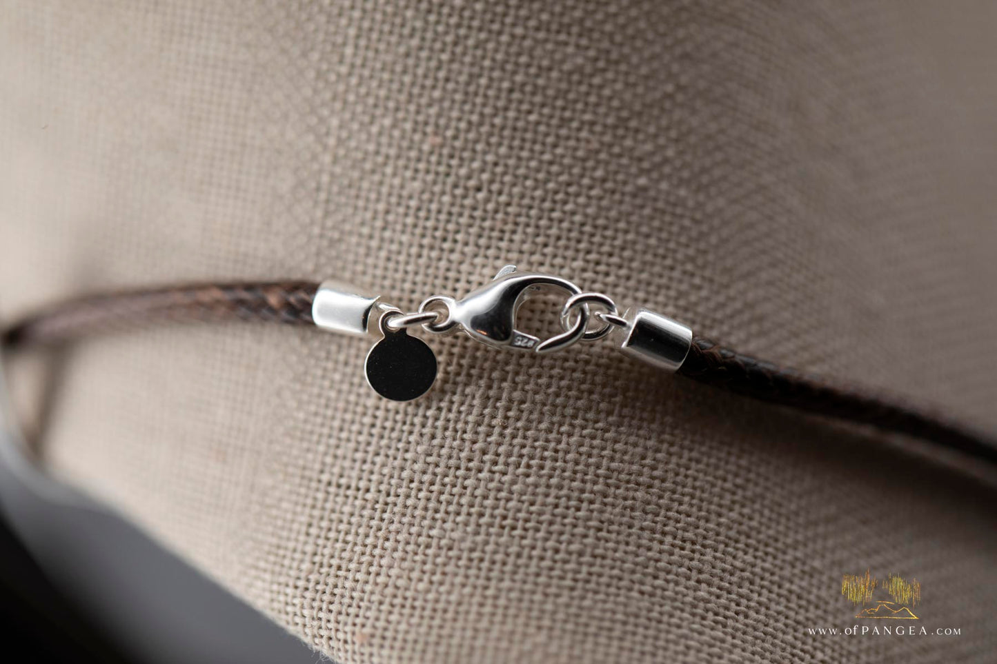 Big Sur Jade Pebble Necklace - Italian leather and Sterling Silver || JF663