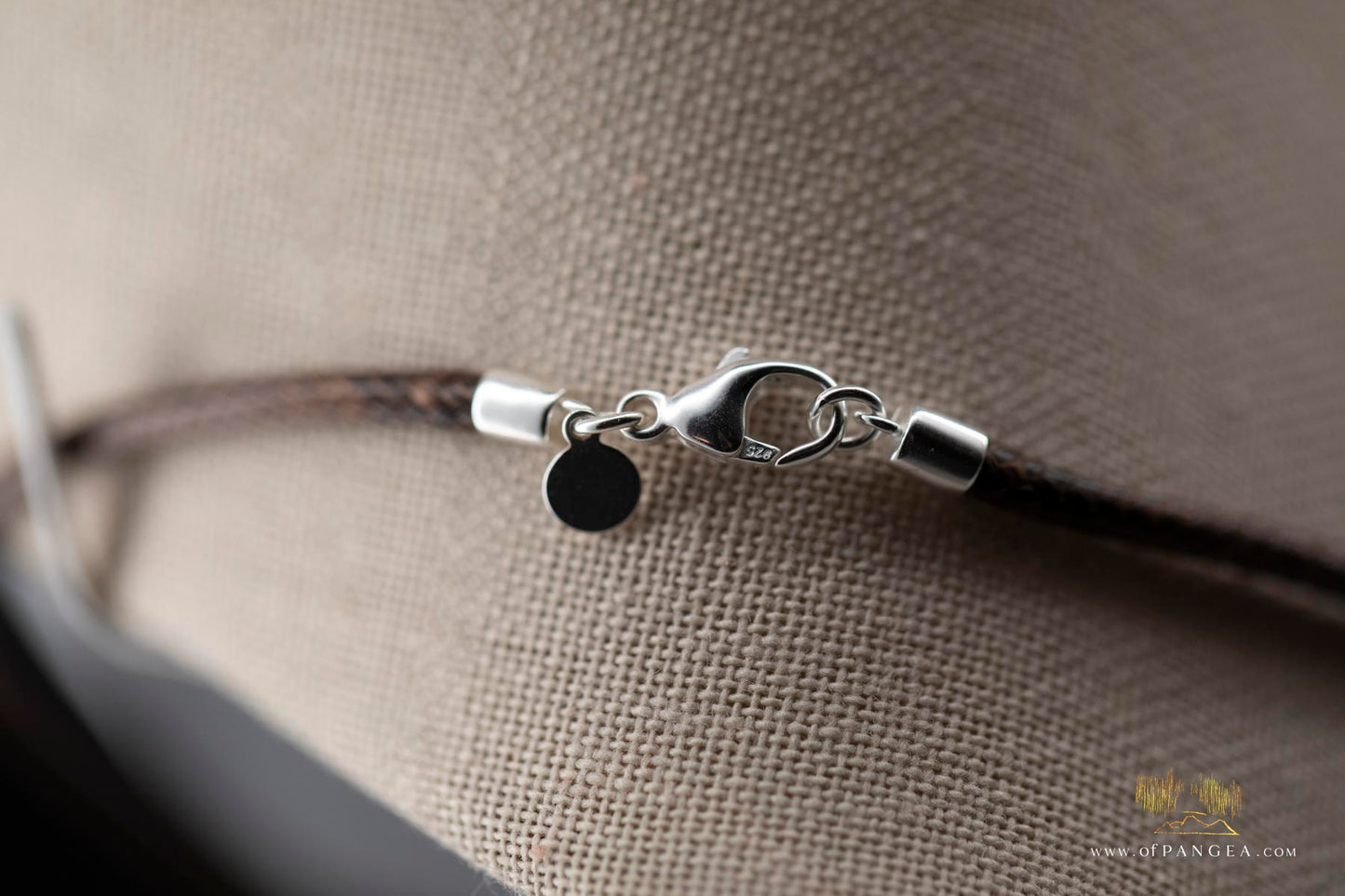 Big Sur Jade Pebble Necklace - Italian leather and Sterling Silver || JF663