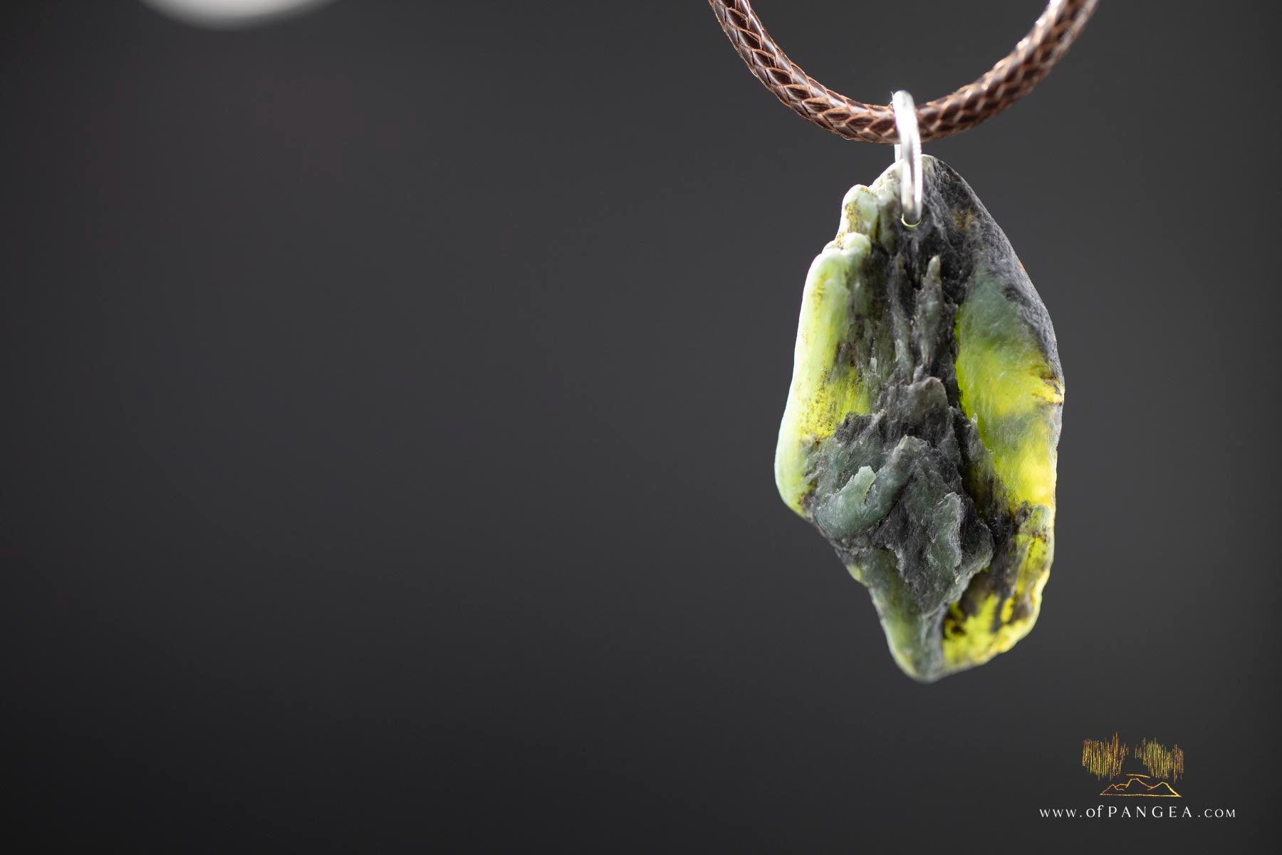 Big Sur Jade Pebble Necklace - Italian leather and Sterling Silver || JF663