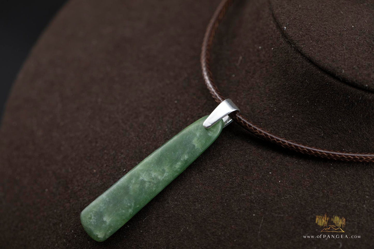 Hei Toki necklace - Kahotea pounamu Nephrite Jade - New Zealand -  Italian leather and sterling silver || JF678
