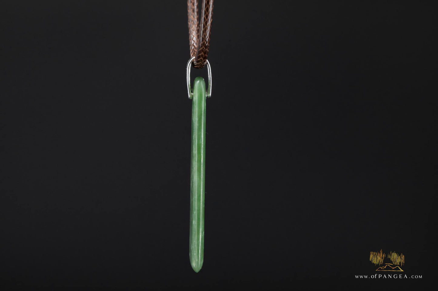 Hei Toki necklace - Kahotea pounamu Nephrite Jade - New Zealand -  Italian leather and sterling silver || JF678