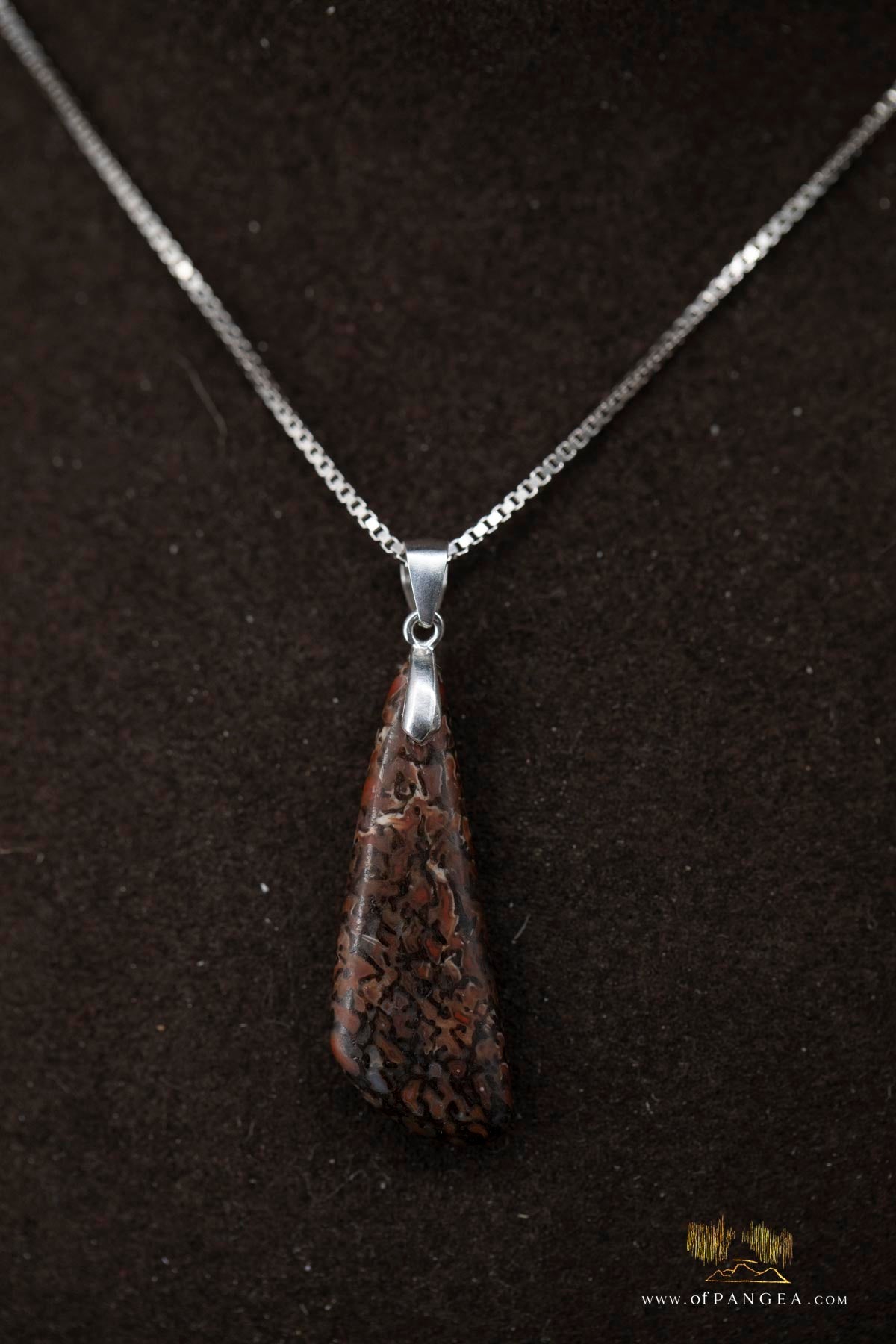 Dinosaur Gembone pendant - Italian 0.925 sterling box chain - 18inch || JF697