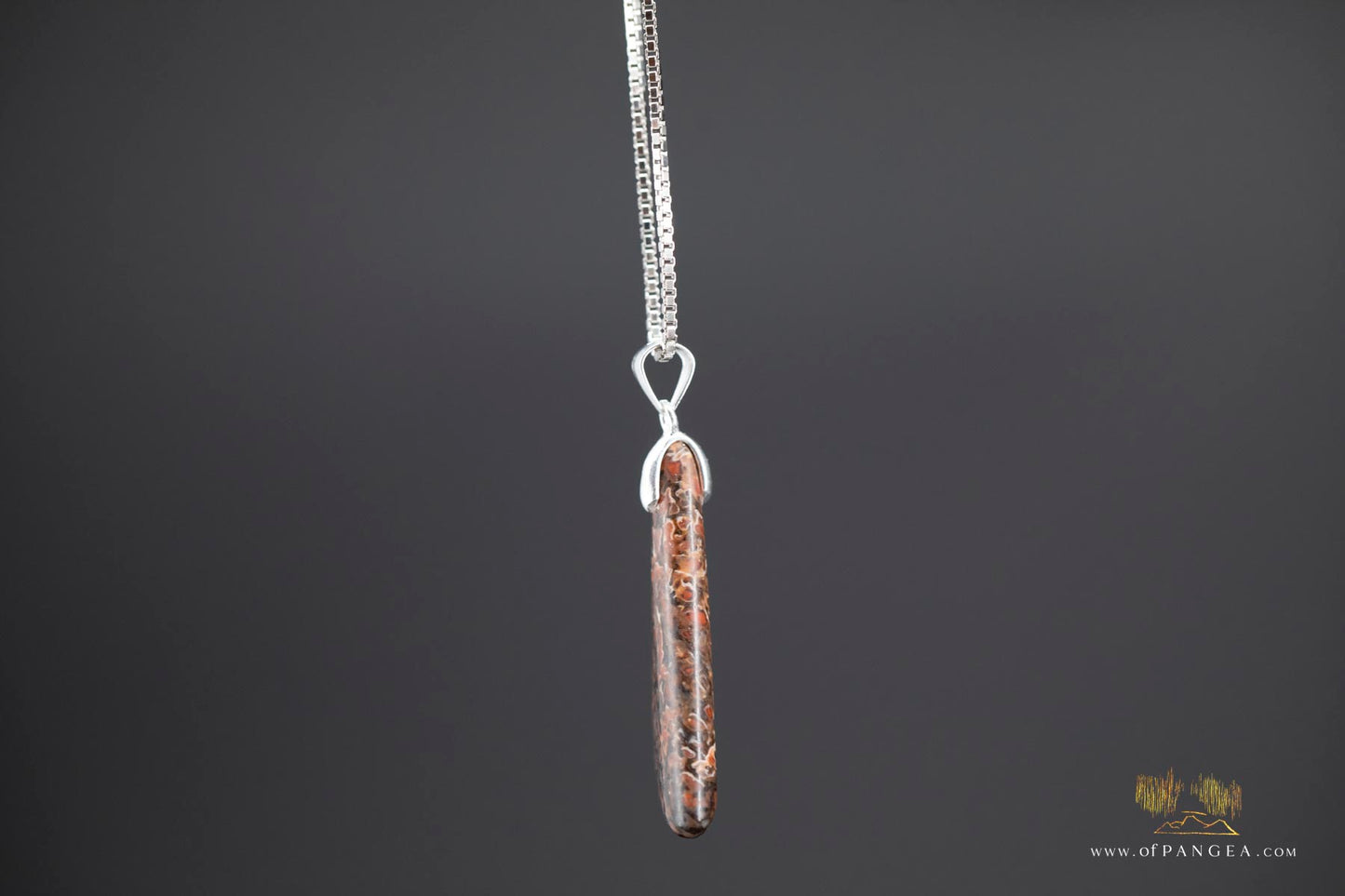 Dinosaur Gembone pendant - Italian 0.925 sterling box chain - 18inch || JF697