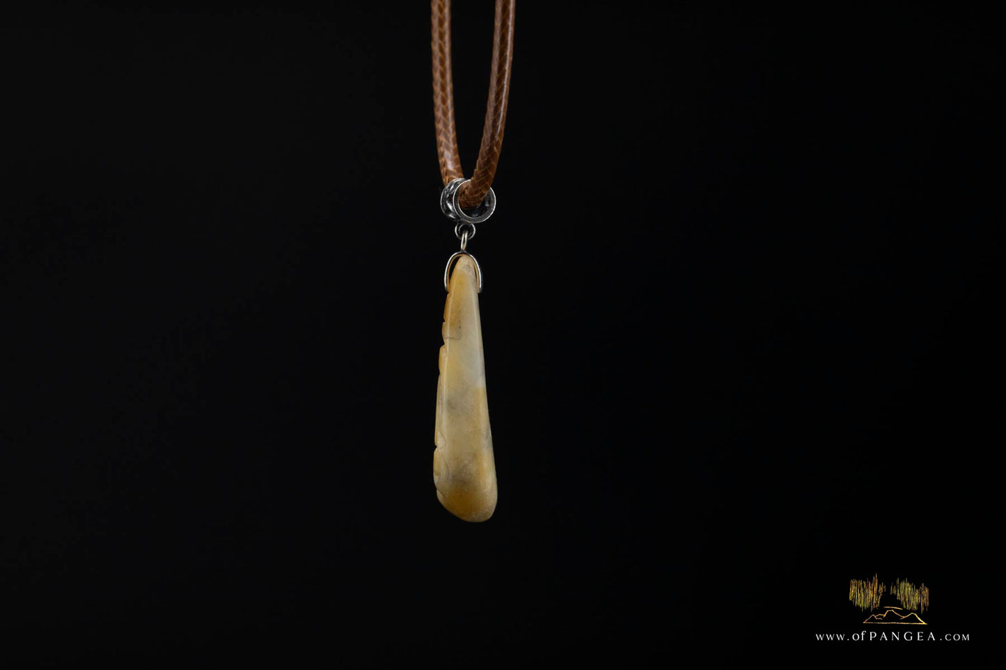 Burmese Jadeite Cloud Pendant and Leather Sterling Silver Necklace || JF698
