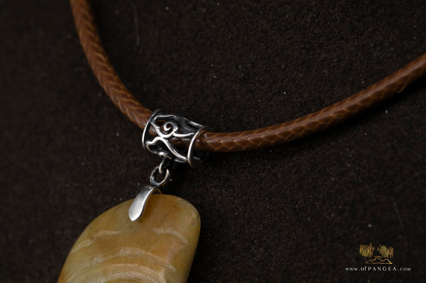Burmese Jadeite Cloud Pendant and Leather Sterling Silver Necklace || JF698