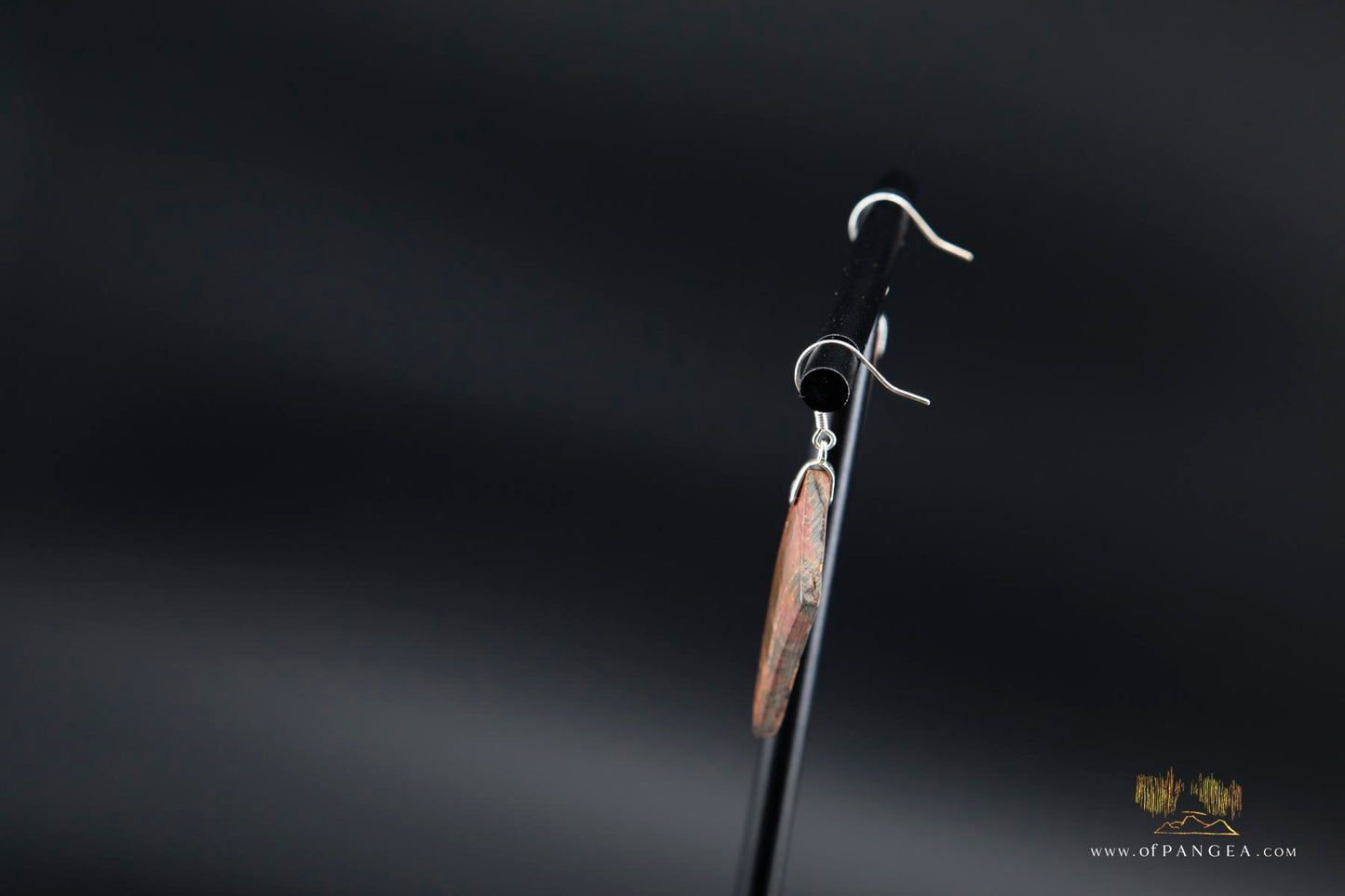 Picasso Jasper 'wing' earrings (Red Creek) - Sterling Silver