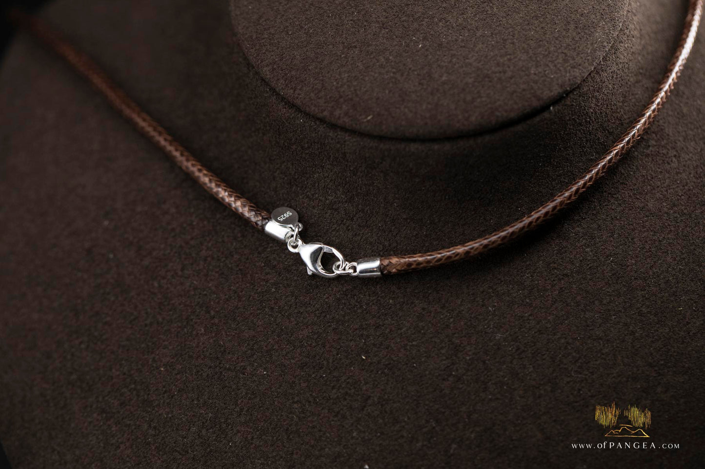 Labradorite adze pendant necklace - italian leather, sterling silver lobster clasp