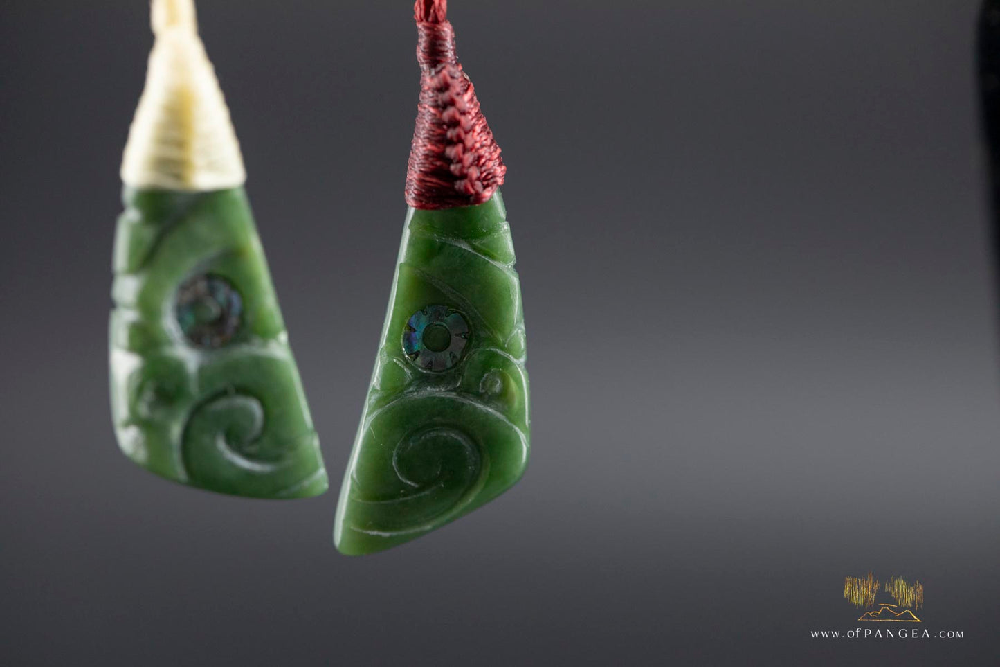 hei Tiki Wheku necklace (JF745 white) - Nephrite Jade - Abalone Paua eye - Kahurangi Pounamu - New Zealand