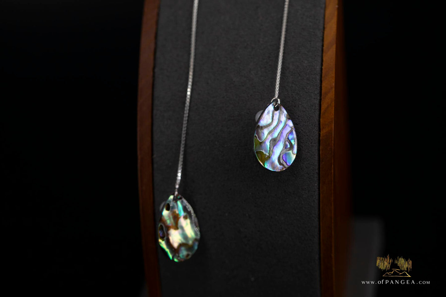 Paua Abalone Teardrop & AAA Akoya Pearl - Pass-through Earrings - Sterling Silver || JF765